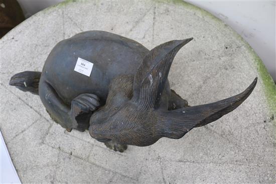 A bronze hare W. approx 65cm